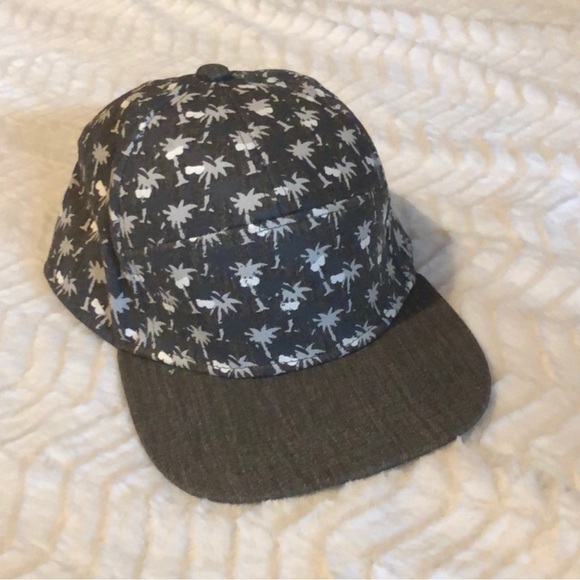 Palm Tree Trucker SnapBack Hat | OS | Gray-Earth Green & White - Picture 3 of 3